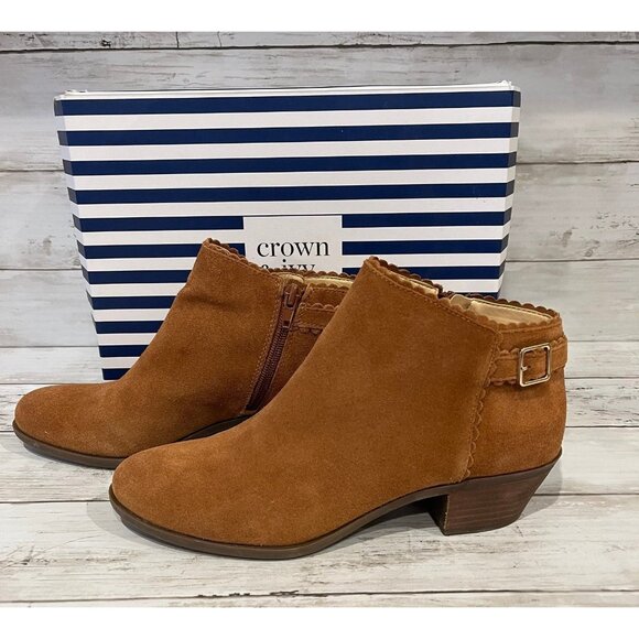 Brown Leather Ankle Booties by Crown & Ivy - Picture 2 of 9